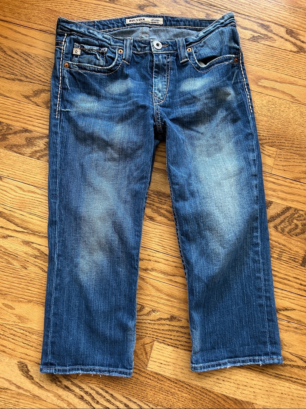 Big Star Women's Cropped Ankle Jeans in Medium Blue - Picture 2 of 6
